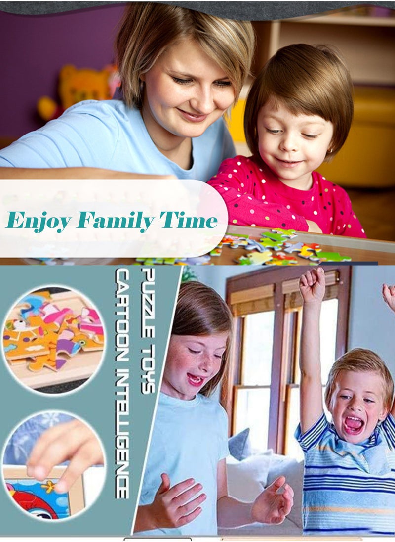 MissTiara Pack of 10 Wooden Puzzles Set for Toddlers and Kids Children's Early Learning and Educational Puzzle Toys Assorted  - Image 4
