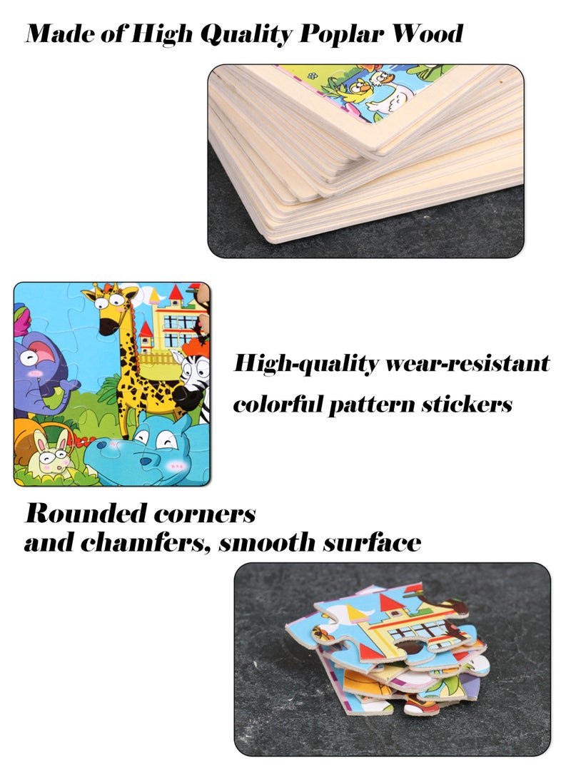 MissTiara Pack of 10 Wooden Puzzles Set for Toddlers and Kids Children's Early Learning and Educational Puzzle Toys Assorted  - Image 3