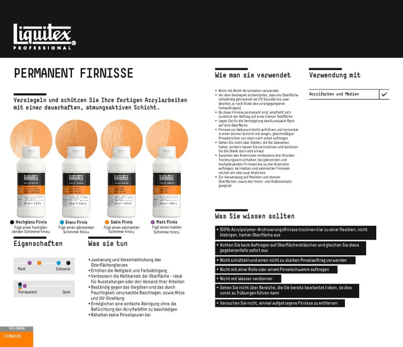 Liquitex Professional High Gloss Varnish, 237ml (8-oz) - Image 4