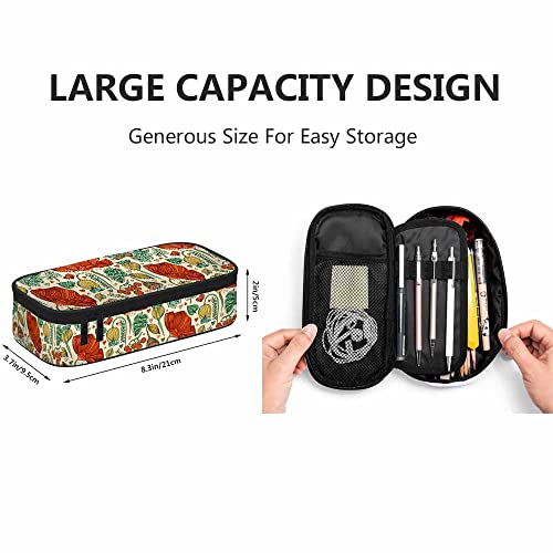 Yekiua Floral Pencil Pouch Blossom Wild Flower Leaves High Capacity Pencil Case Stationary Bag Cosmetics Bag Colorful - Image 2