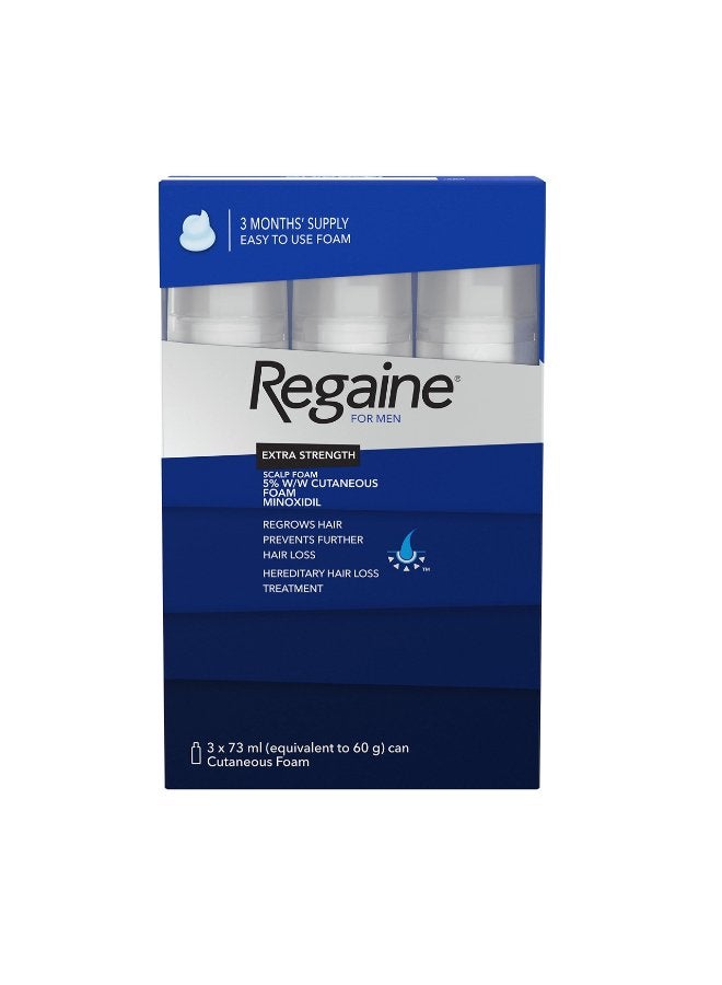 Regaine Extra Strength 5% Minoxidil Hair Foam 3 x 73 ml - Image 1