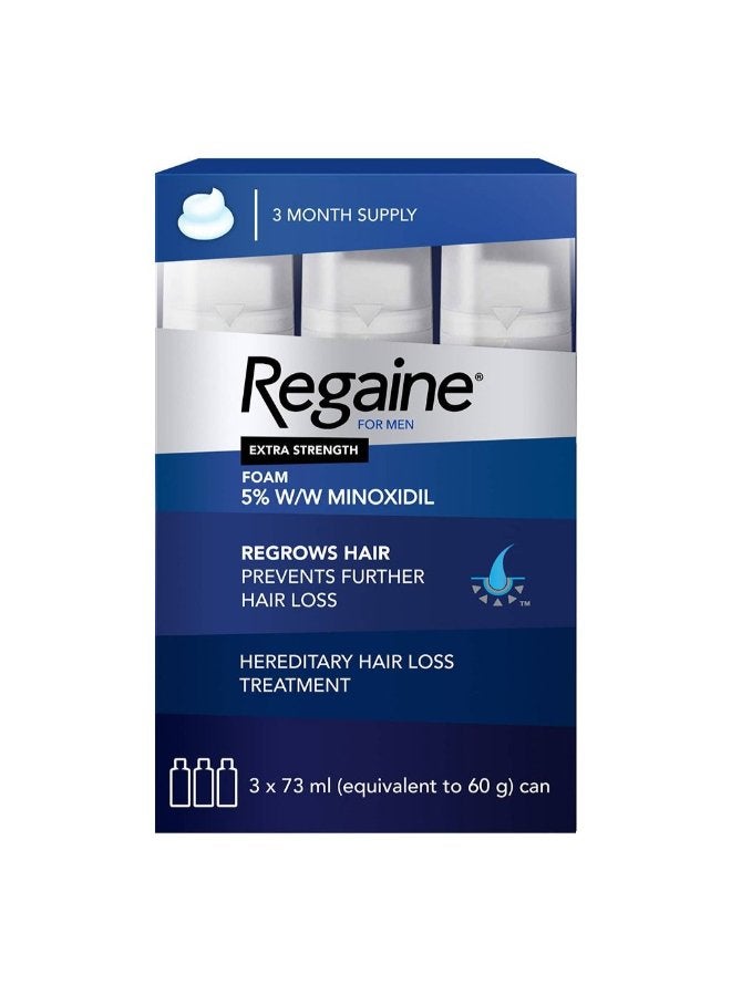 Regaine Extra Strength 5% Minoxidil Hair Foam 3 x 73 ml - Image 2