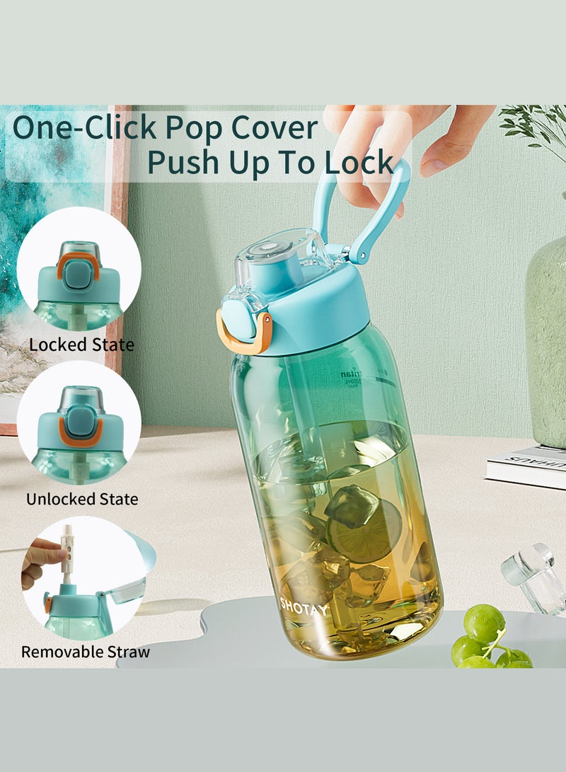 شوتاي زجاجات مياه رياضية سعة 1 لتر مصنوعة من مادة التريتان الامريكية خالية من BPA بنسبة 100% ومضادة للتسرب، زجاجة مياه نصف جالون للمدرسة واللياقة البدنية والرياضات الخارجية من شوتاي، بلاستيك - Image 3