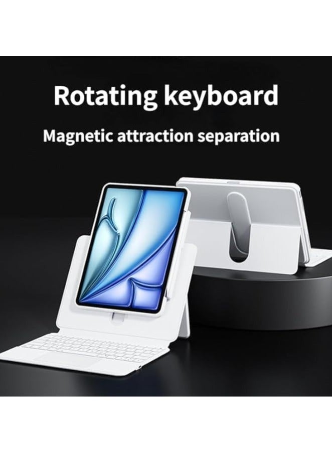 General Trackpad Keyboard Compatible with iPad Air 13 Inch 2024 (Model number: A2903, A2904),Rotating Keyboard,Magnetic lifting Bracket Leather Cover for iPad Air 13 M2  - Image 2