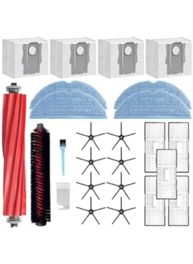 Replacement Parts for Roborock S7 MaxV Ultra / S7 Pro Ultra Vacuum Cleaner,Accessories Kit inclue 1 Roller Brush，1 Self-Cleaning Brush,4 Filter，8 Side Brush，4 Mopping Cloth，4 dust Bags - Image 1