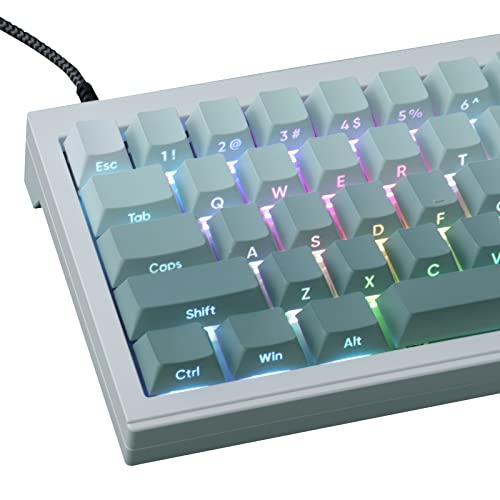 JOMKIZ PBT keycaps, 135 Keys Double Shot Keycaps Side Engraved Transparent Keycap Set Cherry Profile Backlit Keycaps for Cherry MX Switch ASIN/ISO Layout Mechanical Keyboard - Image 1