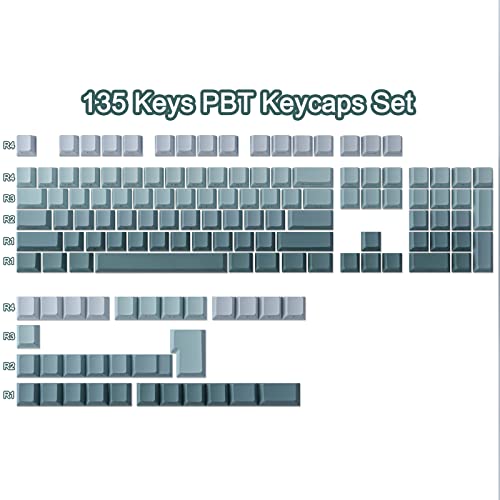 JOMKIZ PBT keycaps, 135 Keys Double Shot Keycaps Side Engraved Transparent Keycap Set Cherry Profile Backlit Keycaps for Cherry MX Switch ASIN/ISO Layout Mechanical Keyboard - Image 2