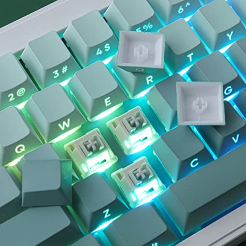 JOMKIZ PBT keycaps, 135 Keys Double Shot Keycaps Side Engraved Transparent Keycap Set Cherry Profile Backlit Keycaps for Cherry MX Switch ASIN/ISO Layout Mechanical Keyboard - Image 4