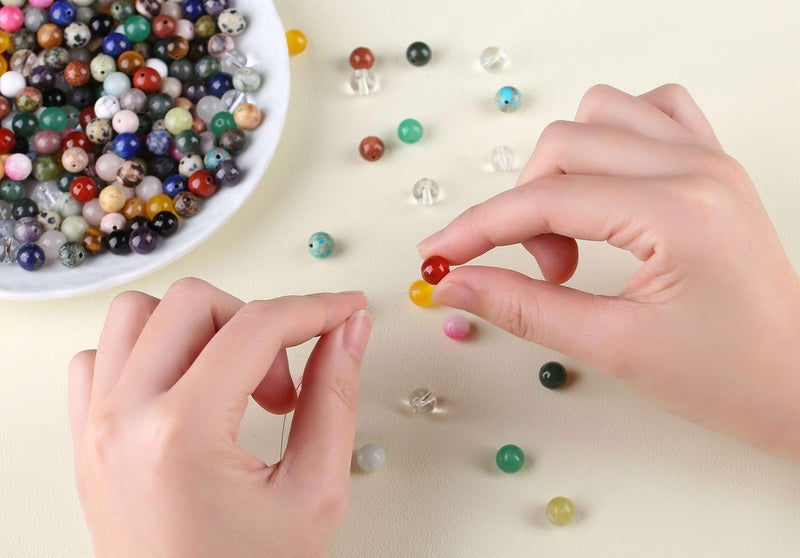 Laidanla Multicolor 100Pcs 6Mm Natural Stone Beads Round Loose Gemstone Stone Beads For Diy Bracelet Necklace Earrings Jewelry Making Polishing Genuine Real Stone Crystal - Image 3