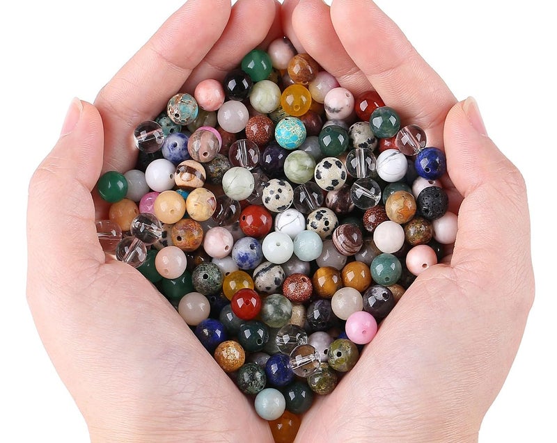 Laidanla Multicolor 100Pcs 6Mm Natural Stone Beads Round Loose Gemstone Stone Beads For Diy Bracelet Necklace Earrings Jewelry Making Polishing Genuine Real Stone Crystal - Image 4