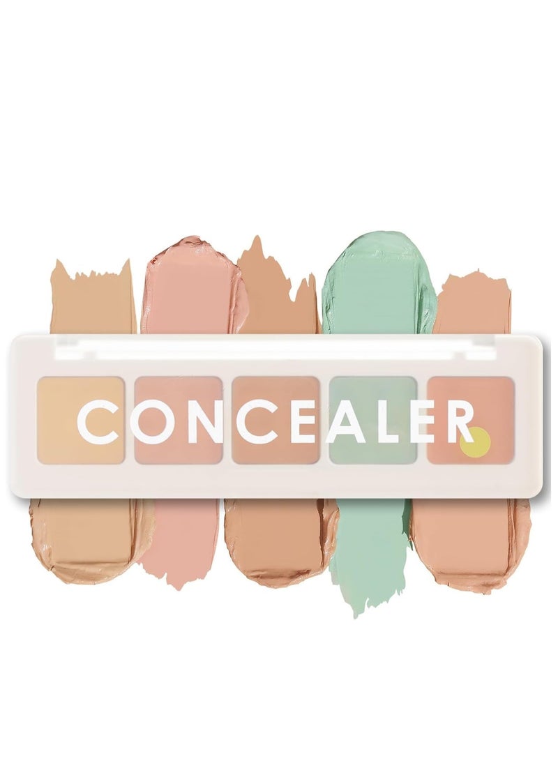 Generic Pro Color Correcting Corrector Palette, 5 Colors Corrector Palette, Cream Conceal Correct Contour Waterproof, Face Contouring Highlighter Pallet  - Image 1