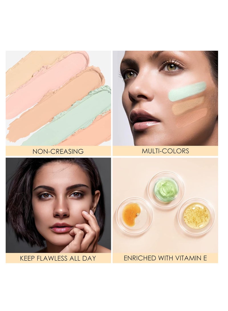 Generic Pro Color Correcting Corrector Palette, 5 Colors Corrector Palette, Cream Conceal Correct Contour Waterproof, Face Contouring Highlighter Pallet  - Image 3