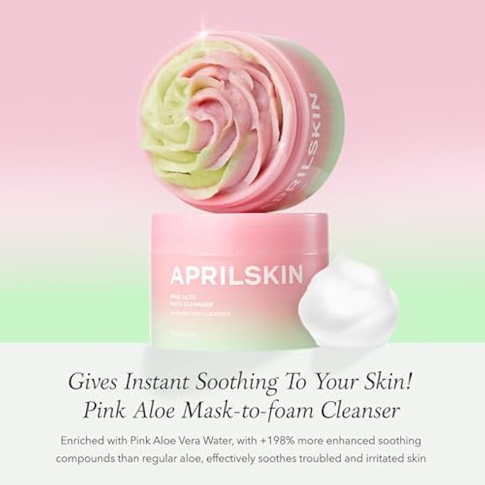 APRILSKIN Pink Aloe Facial Polish Cleanser | Gentle Exfoliation with Mungbean & Soybean Scrub | Removes Waterproof Makeup & Sunscreen | Non-Comedogenic Cleanser for All Skin Types | Korean Skincare - Image 2