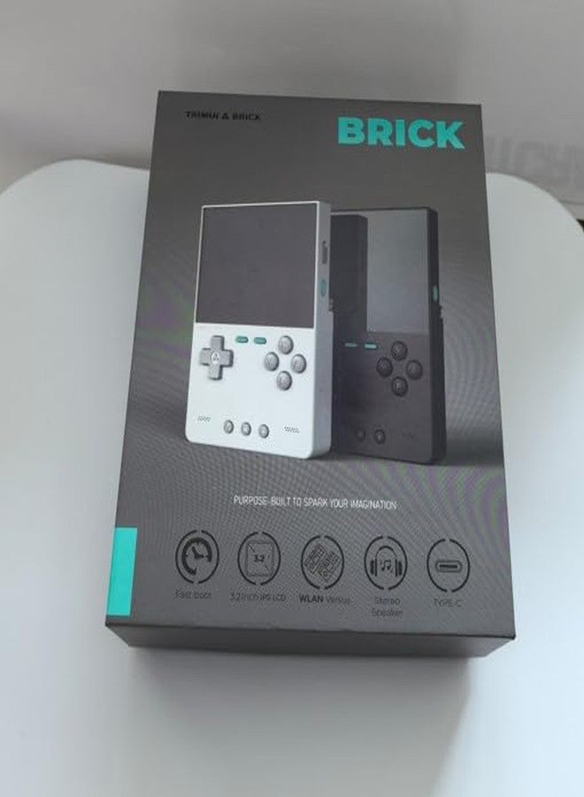 تريميو جهاز ألعاب محمول TRIMUI Brick، جهاز ألعاب صغير متوافق مع شاشة IPS عالية الوضوح مقاس 3.2 بوصة، جهاز ألعاب فيديو محمول (أبيض 64 جيجابايت) - Image 3