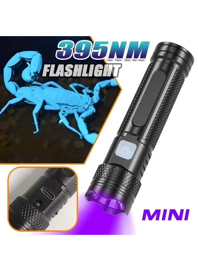 1 قطعة مصباح يدوي بالأشعة فوق البنفسجية 395 نانومتر قابلة لإعادة الشحن عبر منفذ USB، كاشف محمول للبول الحيوانات الأليفة - Image 4