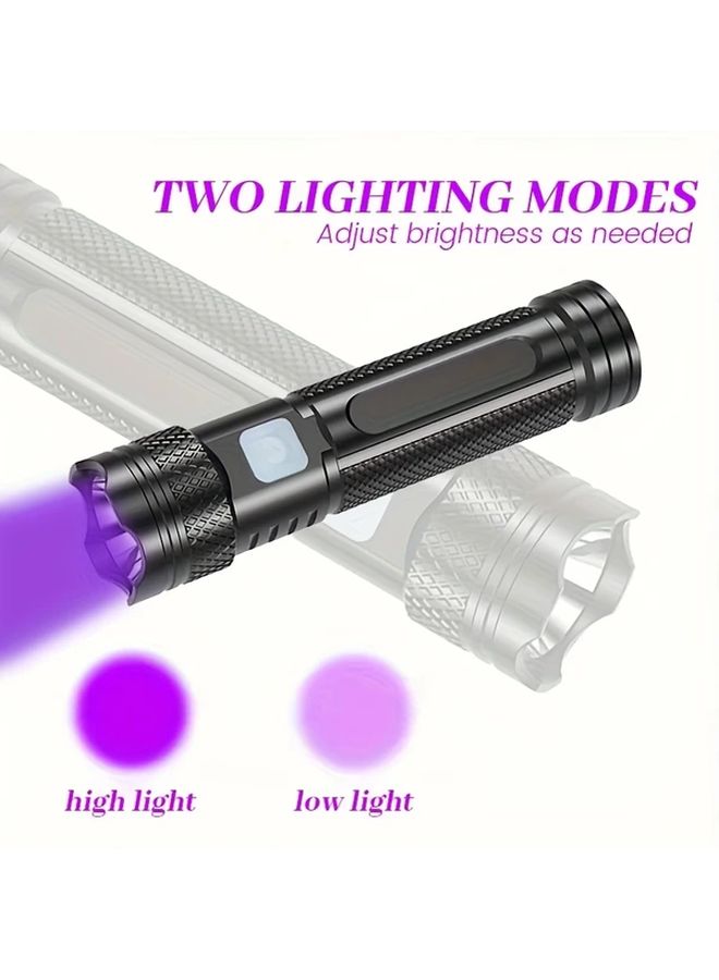 1 قطعة مصباح يدوي بالأشعة فوق البنفسجية 395 نانومتر قابلة لإعادة الشحن عبر منفذ USB، كاشف محمول للبول الحيوانات الأليفة - Image 5