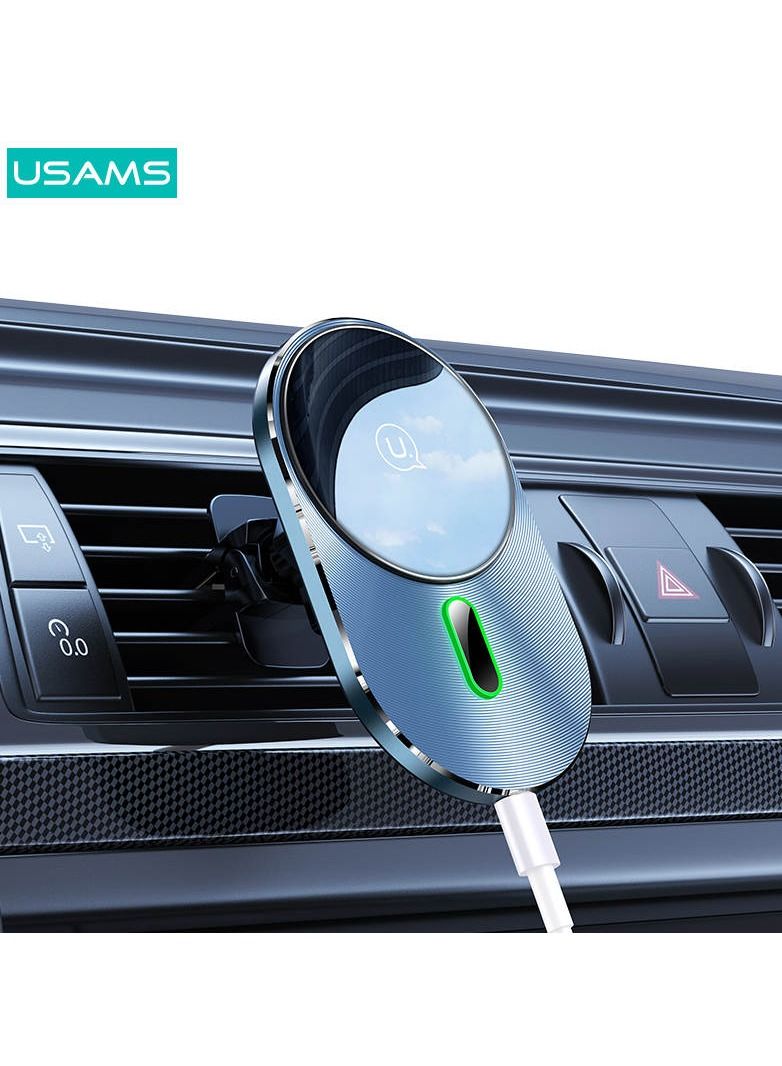 أوسامس حامل هاتف شاحن سيارة لاسلكي لشحن سريع 15 وات ، متوافق مع شاحن سيارة مجسيف ، حامل فتحة التهوية متوافق مع هواتف آيفون 12/13/14 بدون غطاء و هواتف سامسونج وحافظات مغناطيسية - Image 3
