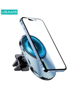 Usams Wireless Car Charger Phone Holder Mount 15W Fast Charging, Compatible with MagSafe Car Charger, Air Vent Mount Compatible with Caseless iPhone 14/13/12 Samsung phones and Magnetic Cases  - Image 1