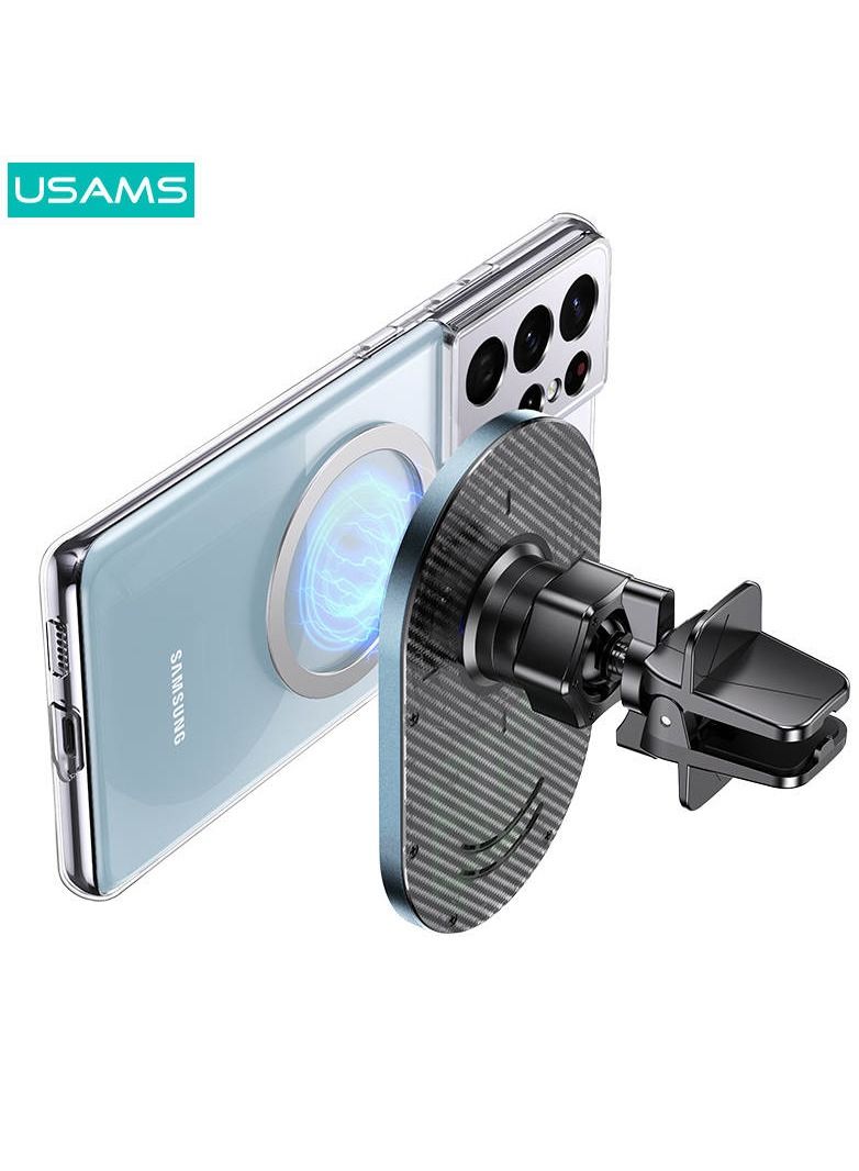 أوسامس حامل هاتف شاحن سيارة لاسلكي لشحن سريع 15 وات ، متوافق مع شاحن سيارة مجسيف ، حامل فتحة التهوية متوافق مع هواتف آيفون 12/13/14 بدون غطاء و هواتف سامسونج وحافظات مغناطيسية - Image 5