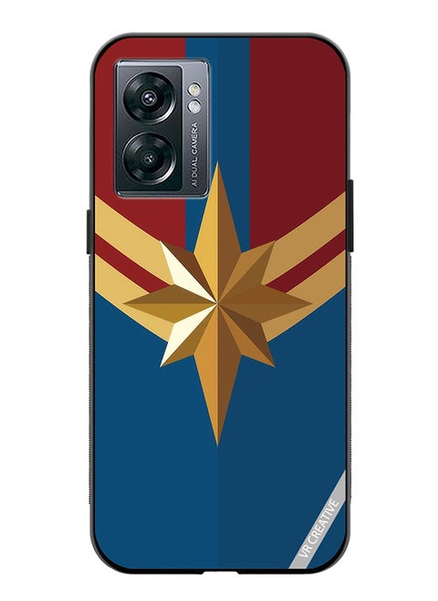 Protective Case Cover For Oppo A57 5G Captain Marvel Logo Design Multicolour