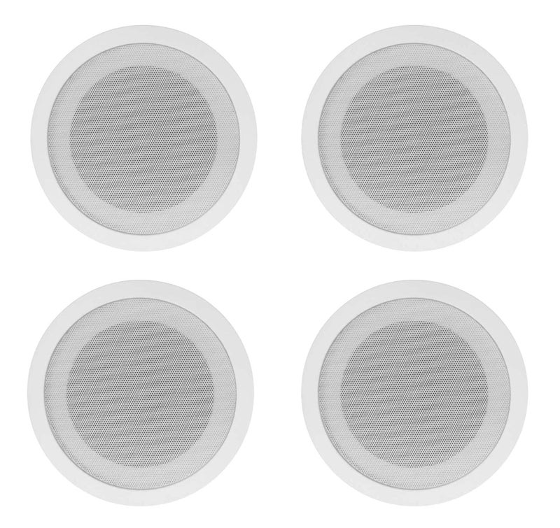 Rockville CCL5T 4 70V 5 Commercial Ceiling Speakers White Paintable Grills Easy Install Clear Audio Perfect for RestaurantsOffices