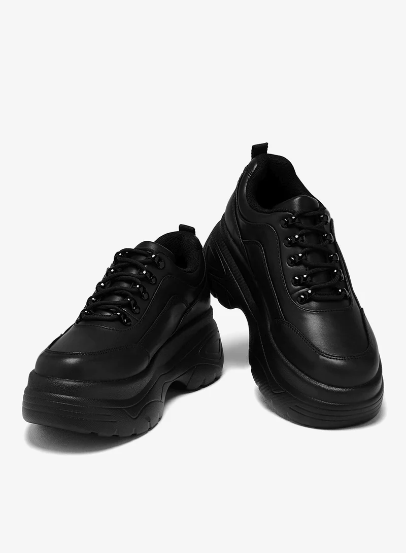 KOI Black Jennie Black Chunky Bubble Trainers for Women | Best Price UAE