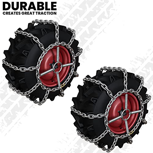 NATIKON مشدات سلسلة الإطارات تناسب 23x10.5x12 جرارات الحدائق راكبي الثلج (1 زوج) - Image 2