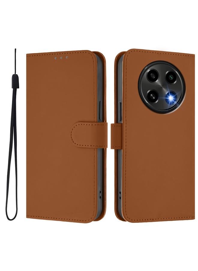S-TOP Case For OPPO A2 Pro 5G Global Skin Feel Solid Color Leather Phone Case with Lanyard - Image 2