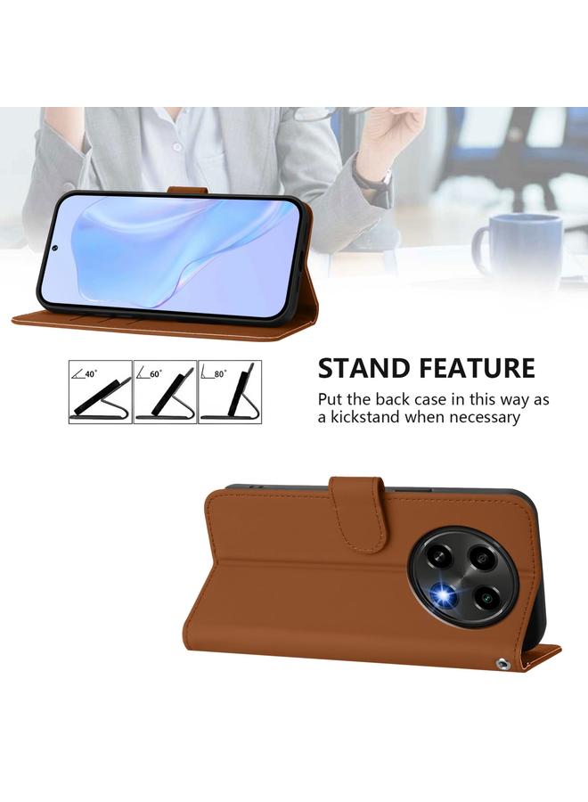 S-TOP Case For OPPO A2 Pro 5G Global Skin Feel Solid Color Leather Phone Case with Lanyard - Image 3