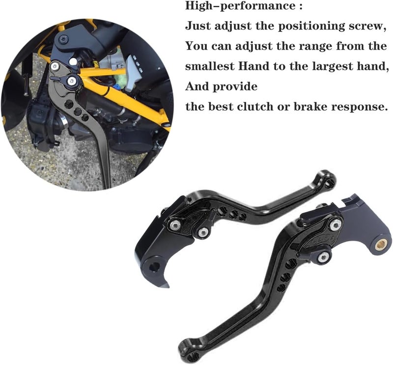 Adsspro CNC Aluminum Short Brake Clutch Levers for GSXR Series Motorbikes (Black) - Image 4