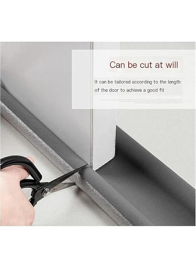 The Bros Pack of 6 Twin Door Draft Stopper, Double Side Under Door Bottom Seal Strip Noise Blocker | Door Sweep Draft Blocker for Door | 10 * 95cm | Brown - Image 4