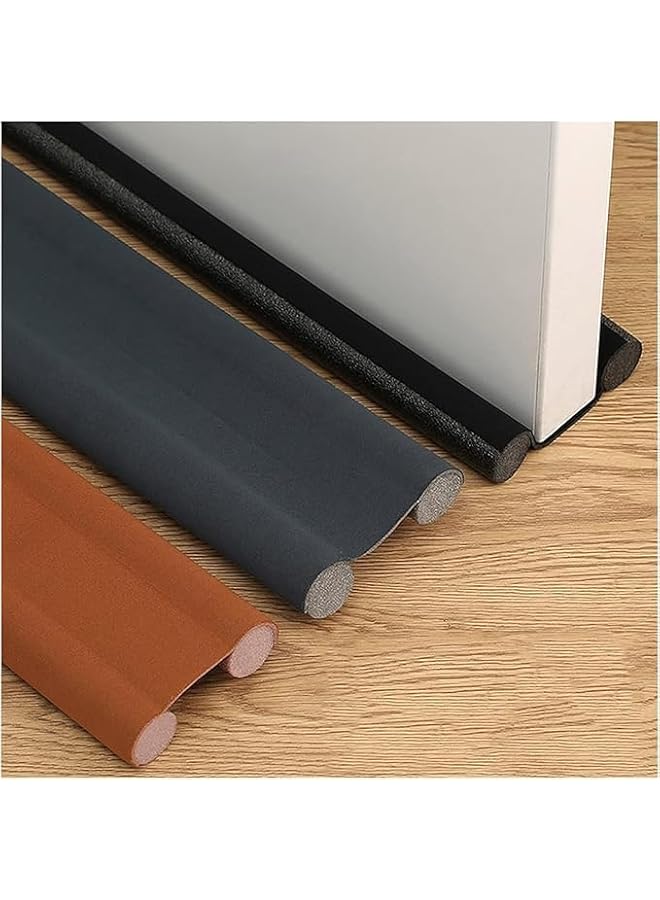 The Bros Pack of 6 Twin Door Draft Stopper, Double Side Under Door Bottom Seal Strip Noise Blocker | Door Sweep Draft Blocker for Door | 10 * 95cm | Brown - Image 3