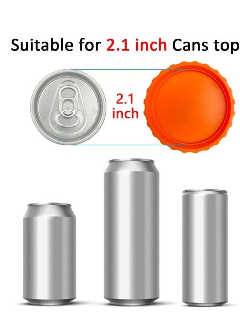 SYOSI - Silicone Can Lids Soda Or Beverage Lid Cover Protector Reusable Covers Cap Saver Stopper Cans Mark Fits Standard Redgreen - Image 1