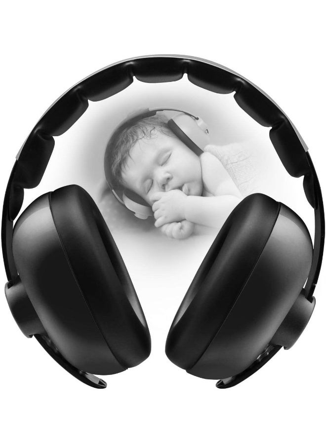 BBTKCARE Baby Headphones Noise Cancelling Headphones for Babies for 3 Months to 2 Years (Black) - Image 1