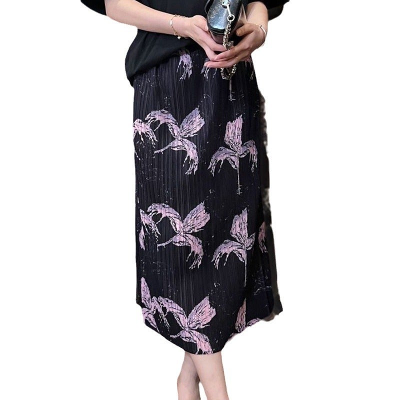 Women's Floral Print Midi Bodycon Stretch Skirt - Image 5