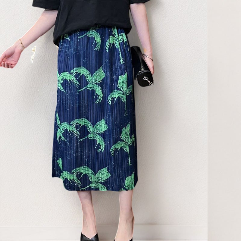 Women's Floral Print Midi Bodycon Stretch Skirt - Image 4