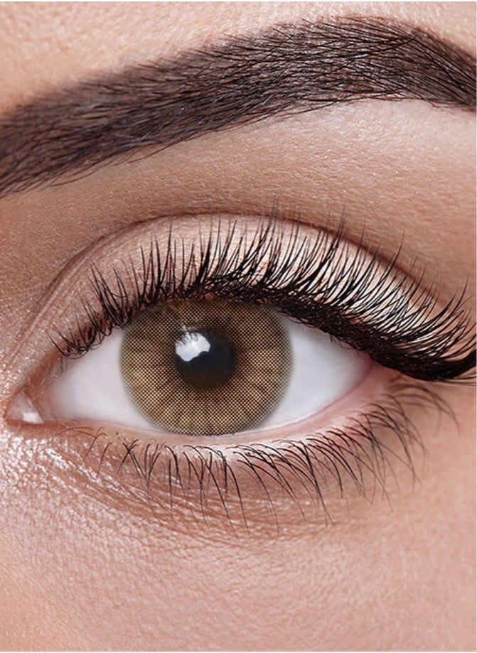 Unibling - Polar Light Brown Yearly Colored Contact Lenses, Unisex Cosmetic Contact Lenses, Enlargement Collection, Light Brown, With Case - Image 1