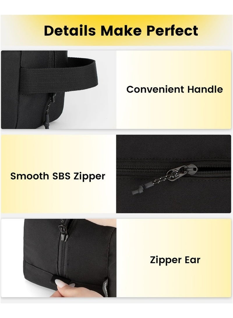 Angola Panda Toiletry Bag Hanging Dopp Kit for Men, Water Resistant Shaving Bag with Large Capacity, Travel waterproof (Black) - Image 3