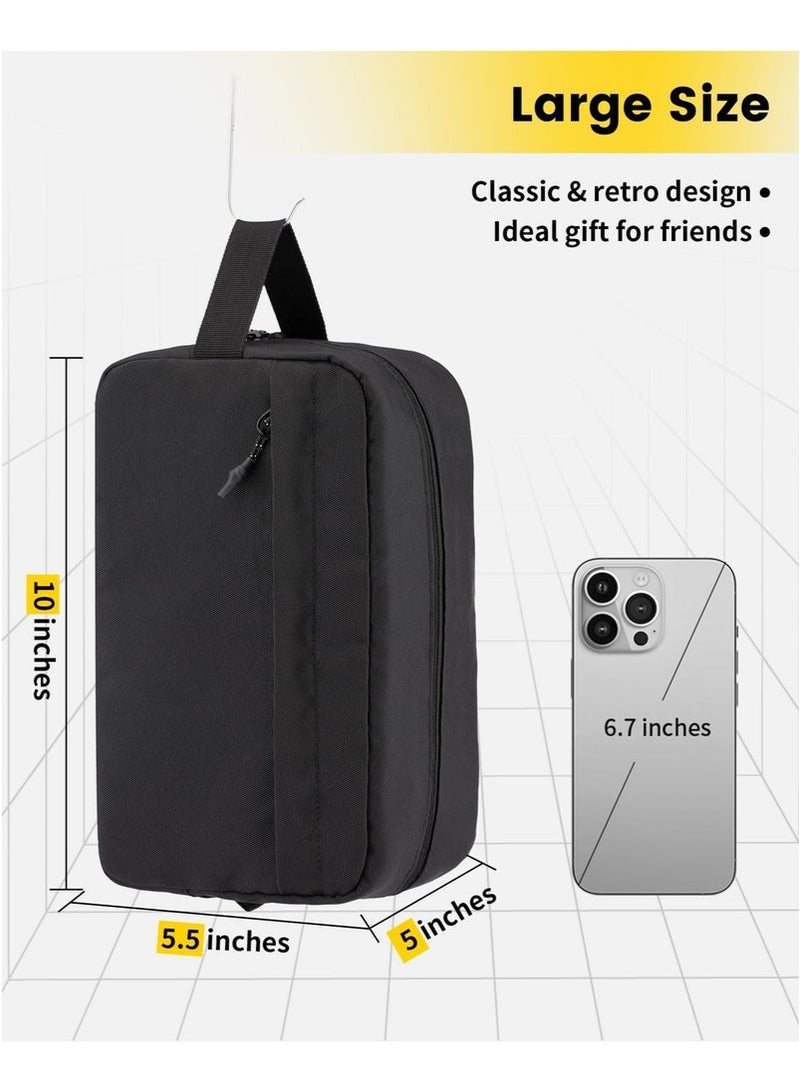 Angola Panda Toiletry Bag Hanging Dopp Kit for Men, Water Resistant Shaving Bag with Large Capacity, Travel waterproof (Black) - Image 2