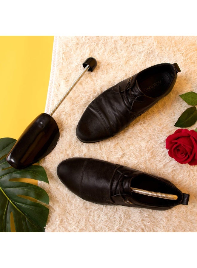 2 Pairs Adjustable Plastic Shoe Trees for Men – Spring-Loaded Shoe Stretcher & Shape Keeper, Portable Boots & Sneakers Shaper, Fits US Size 7-12, Black - Image 4