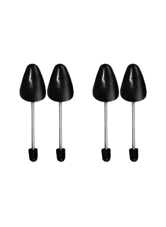 2 Pairs Adjustable Plastic Shoe Trees for Men – Spring-Loaded Shoe Stretcher & Shape Keeper, Portable Boots & Sneakers Shaper, Fits US Size 7-12, Black - Image 1
