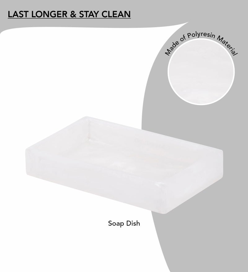 OBSESSIONS Set of 4 Pc Polyresin Bathroom Set, White - Image 5