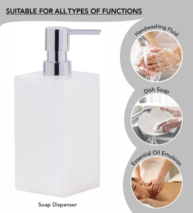 OBSESSIONS Set of 4 Pc Polyresin Bathroom Set, White - Image 3