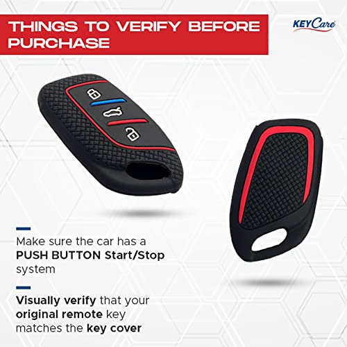 KeyZone Keycare Silicone Key Cover & Keychain Compatible for MG ZS EV, Astor 3 Button Smart Key. (Black with MAH Key Holder) - Image 4