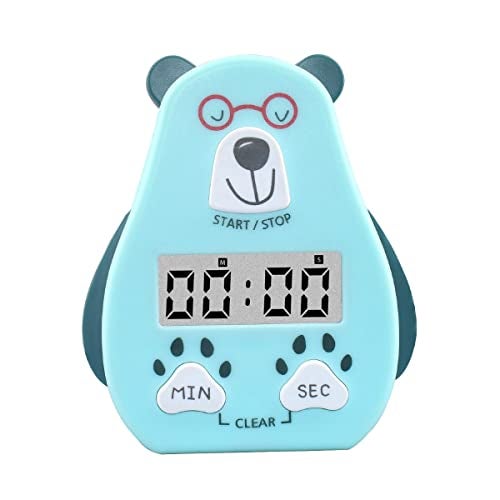 HENIJ� Electronic Digital Kitchen Cooking Timer Cat Shape Sleeping Cooking Reminder with Alarm Countdown Device, Magnetic Clock Stopwatch Countdown Timer, Pack of 1 (Sky Blue) - Image 1