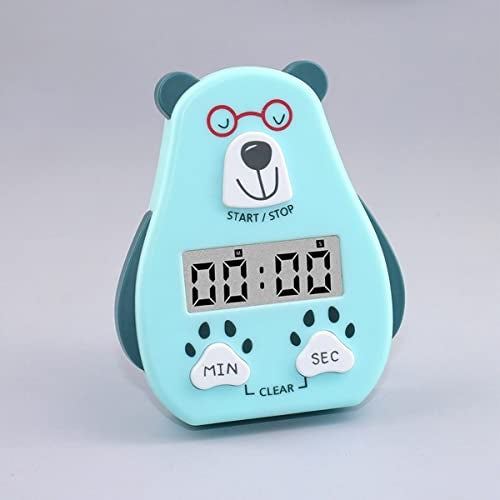 HENIJ� Electronic Digital Kitchen Cooking Timer Cat Shape Sleeping Cooking Reminder with Alarm Countdown Device, Magnetic Clock Stopwatch Countdown Timer, Pack of 1 (Sky Blue) - Image 2