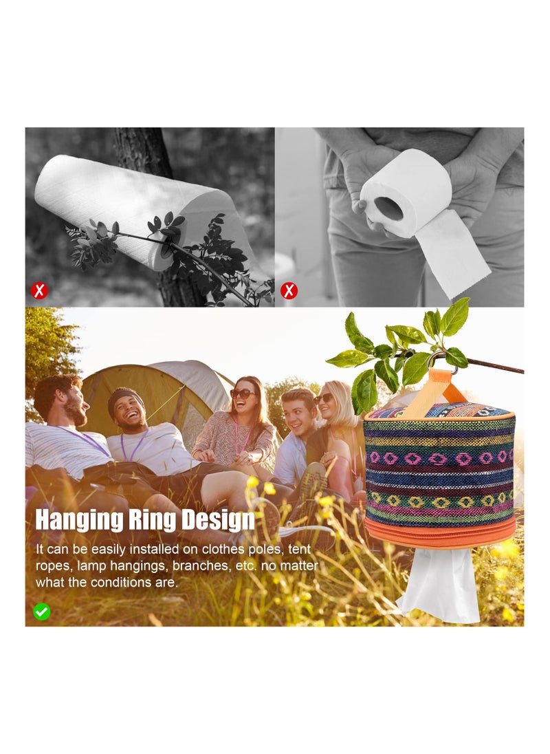 SYOSI - Camping Toilet Paper Holder Outdoor Roll Paper Storage Case Roll Case Paper Holder Toilet Roll Dispenser Holder Storage Bag With Hook For Camping Tent Camping Tent Outdoor Camping Hiking - Image 1