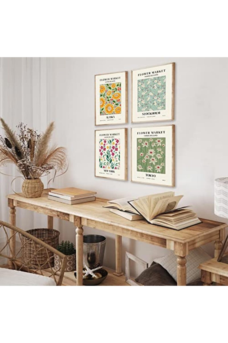KBKBART Flower Market Poster Set of 9, Abstract Flower Market Wall Art Prints for Room Aesthetic, Vintage Colorful Floral Wall Art Decor, Boho Room Decor (8x10inch, Unframed) - Image 5