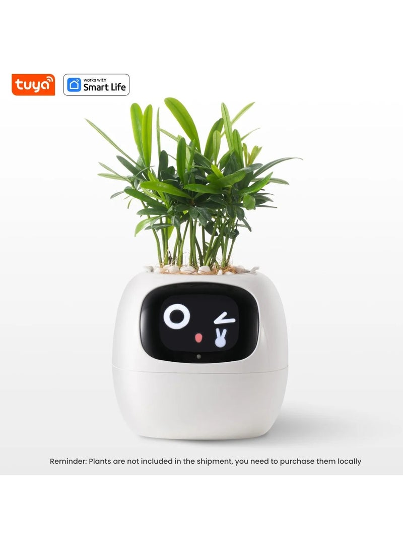 Generic - Tuya Ivy Smart Planter,Endless Fun Over 49 Rich Expressions,7 smart sensors,AI Chips Make Raising Plants Easy and Fun(White) - Image 1
