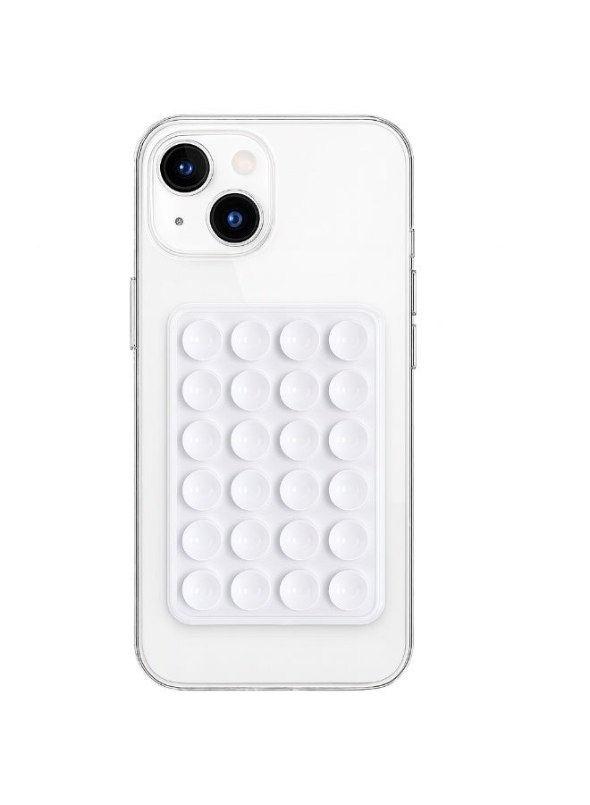 Silicone adhesive anti-slip phone case and holder with strong stability, suitable for makeup, live streaming, selfies, and videos. Color: White. - Image 2